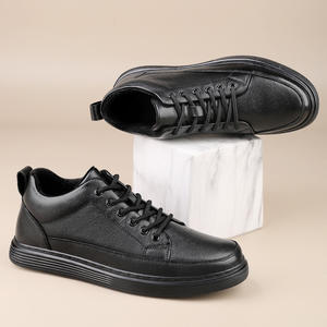 Zapatos de Cuero Genuino de Color Sólido para Hombre, Nueva Tendencia de Moda de Primavera y Otoño, Transpirables, con Cierre de Cordones, Suela Suave, Deportivos Casuales - Product Image 4