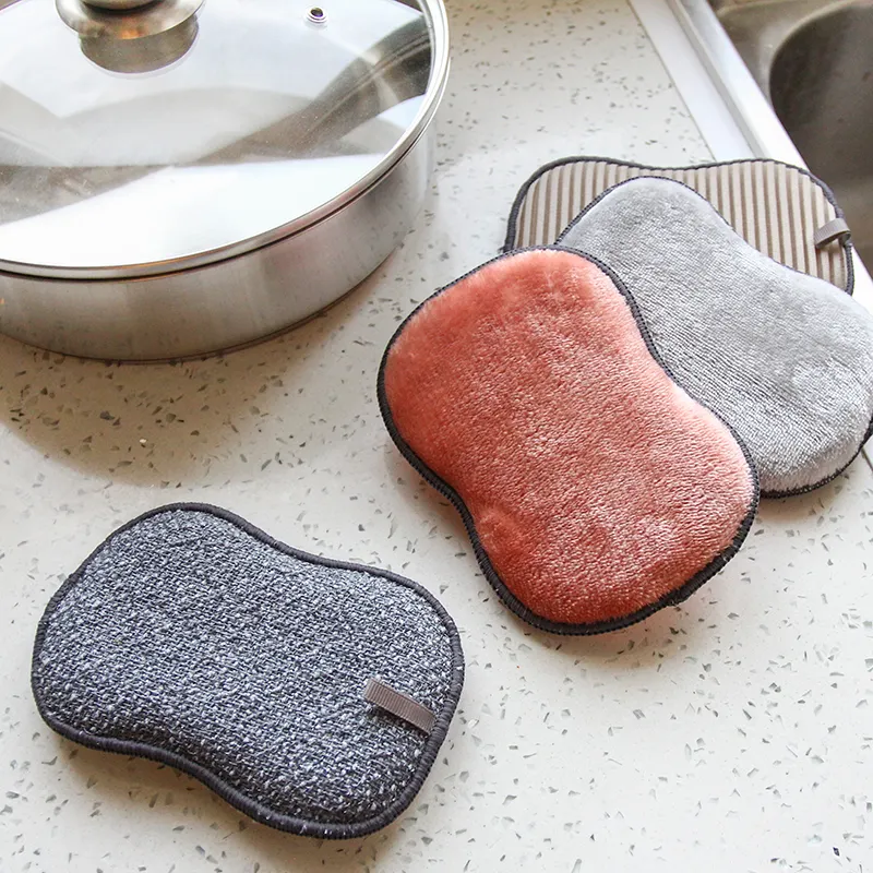 Venta al por mayor de la fábrica esponja de alta calidad fácil de limpieza de microfibra esponja cocina esponja lavar los platos