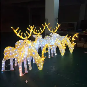 Christmas holiday decoration 3D Christmas motif lights reindeer carriage santa sleigh light festival displays