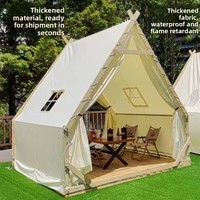 Tente en toile triangulaire en forme de maison pour extérieur, idéale pour repas, barbecue, hébergement, imperméable quatre saisons, camping, étanchéité 2000-3000mm