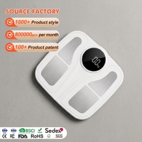 Báscula Digital Inteligente para Grasa Corporal OEM ODM, Capacidad de 180 kg, Plástico ABS Completo, Pantalla LED, Báscula de Baño