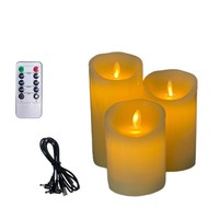Ensemble de 3 bougies LED sans flamme avec télécommande, minuterie, effet de scintillement, bougies en cire véritable pour mariage, Noël, décoration de fête à domicile