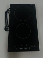 Estufa portátil de vitrocerámica infrarroja negra con pantalla Estufa de cerámica Dos cocinas eléctricas