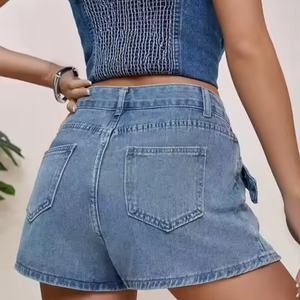 Nouvel Arrivage – Ensemble en Jean Femme de Haute Qualité : Crop Top Sexy à Bretelles et Mini-Jupe Évasée en Denim Délavé Effet Acide - Product Image 4