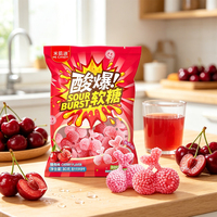 Bonbons gélifiés super acidulés saveur cerise, fabricant OEM de bonbons gélifiés, pour les fêtes, les occasions sociales et les défis amusants