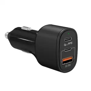 HUNDA 60W chargeur de voiture électrique portable trois en un type-c usb ensemble complet avec emballage pour iphone 13 pro samsung