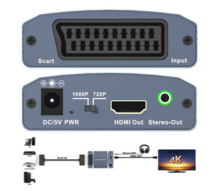 <span class=keywords><strong>Convertisseur</strong></span> Scart vers <span class=keywords><strong>HDMI</strong></span> + Stéréo, prend en charge les résolutions 480i/576i/480p/576p/720p/1080i/1080P pour PAL NTSC3.58 NTSC4.43y, nouveau - Product Image 3