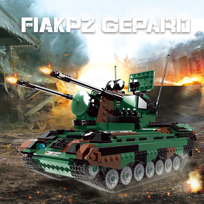 Xingbao 06045 Flakpz Gepard Tank Model - 1352 ABS Blocks