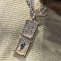 Collier pendentif photo Hip Hop en argent 925 avec moissanite VVS, style plaque militaire, bijoux personnalisés pour rappeur