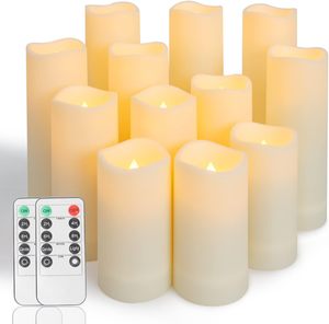 Bougies LED Ivoire Style Pilier Vintage Écologiques Alimentées par Piles pour Mariages, Diwali et Décoration Intérieure - Product Image 1