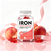 Gummies personnalisées au fer et aux vitamines, à base d'extrait de spiruline et de pectine, complément alimentaire multivitaminé pour adultes, apportant de l'énergie