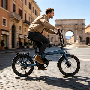 Vélo électrique pliable Naicisports en fibre de carbone, 7 vitesses, moteur brushless 250W, batterie lithium 36V 10.4Ah, autonomie 80km, roues 20 pouces, freins à disque - Product Image 1