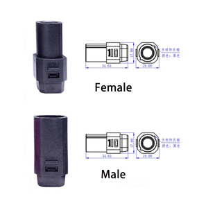 Высокотоковый адаптер Amass красно-черный AS250-M/AS250-F, разъем SH8.0-M/F с медным серебряным покрытием, 125А 600В, штекер/гнездо - Product Image 6