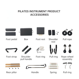 Équipement de Pilates Reformer personnalisé de haute qualité en bois d'érable, modèle <span class=keywords><strong>GS800</strong></span>, pour studio de Pilates, salle de sport et fitness, garantie 5 ans - Product Image 2