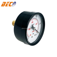 -1Bar/-760mmHg Dual Scale Negative Pressure Vacuum Pressure Gauges for Medical Equipment 2.5inch Face Black Steel Case