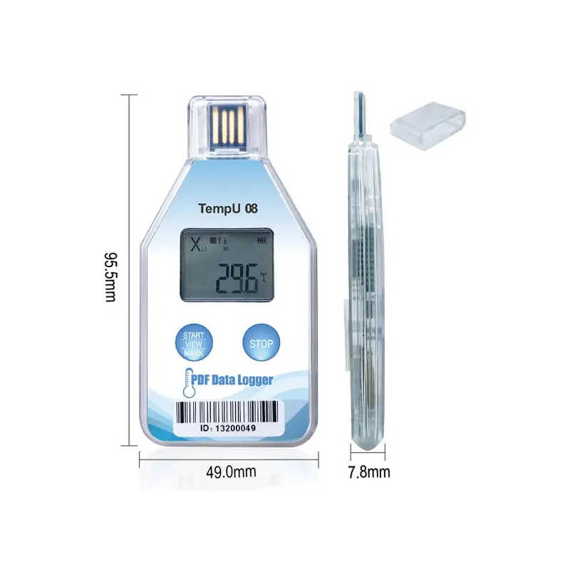 HEDAO TempU05 Einweg-Temperatur datenlogger mit USB-Anschluss, PDF-Bericht, 16000 Punkte