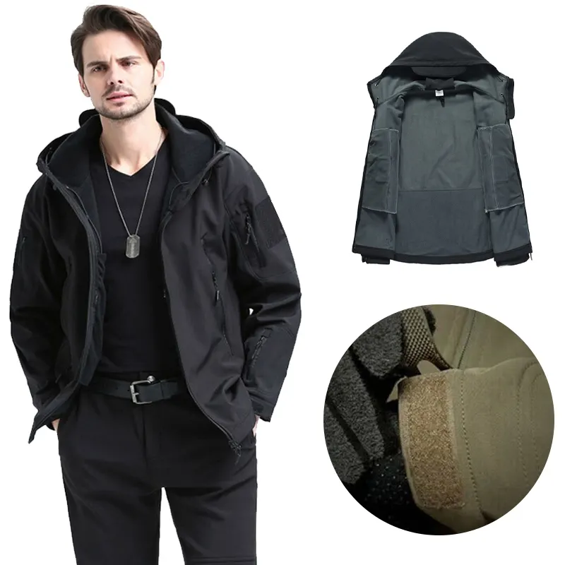 New Shark Skin Soft Shell Charge Jacket Men's Outdoor Tactical Jacket Fans Windbreaker Cold proof Jacket