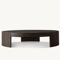 Meubles de salon de style américain sur mesure, de haute qualité, table basse ronde en bois massif, table basse en bois moderne et luxueuse