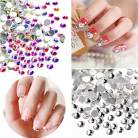 SS3-SS20 1440 pièces Cristaux AB transparents dorés 3D Non HotFix FlatBack Strass pour Nail Art, Décoration de Chaussures et de Danse