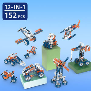 Hanye 152 pièces Jouets en plastique DIY pour enfants, Ensemble de construction d'ingénierie STEM 12 en 1 avec vis et écrous - Product Image 3