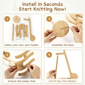 Soporte giratorio de madera para bobinas de hilo, herramienta magnética para bolas de hilo, organizador de hilo para escritorio en casa - Product Image 4