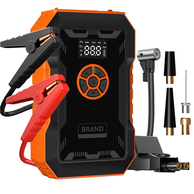 Portable Lithium Battery Jump Starter with LED Light Digital Screen & USB-C Charging-Car Emergency Tool for Truck/Motorcycle