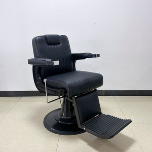 Silla de peluquero reclinable marrón moderna de lujo con base negra, muebles duraderos para corte de pelo de hombre, venta superior para peluquerías - Product Image 4
