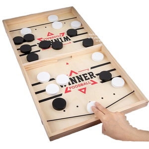 Jeu de société éducatif Hockey Fast Sling Puck - <span class=keywords><strong>Matériel</strong></span> en bois pour les enfants de 5 à 7 ans et les adultes, jeu interactif - Product Image 1
