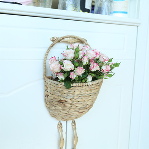 Nước Làm Bằng Tay Lục Bình <span class=keywords><strong>Wicker</strong></span> Tường Giỏ Trong Nhà Ngoài Trời Treo Trồng Cho Hoa Hiển Thị Lưu Trữ Giỏ - Product Image 6