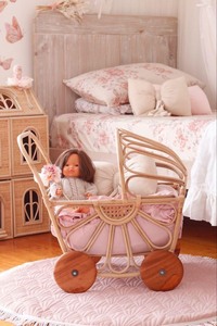 Nouvelle Tendance 2026 : Poussette en Rotin et Landau pour Poupée, Jouet pour Enfant de 2 Ans - Product Image 3
