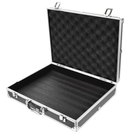 Valise à outils robuste en alliage d'aluminium à coque rigide de 14 pouces, mousse pré-découpée personnalisable, construction robuste, système de micro sans fil, équipement photo