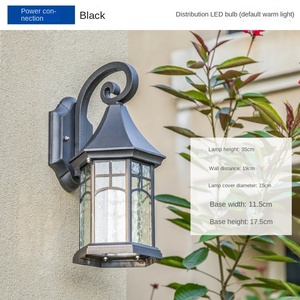 ไฟ LED แก้วใสพลังงานแสงอาทิตย์ติดผนัง, ไฟสวนดีไซน์คลาสสิกสไตล์อเมริกัน - Product Image 6