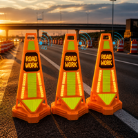 Cono de Seguridad Vial Inteligente con LED, IoT 4G, RTK, GPS, Sensor de Radar, Alerta por Voz, Pantalla Personalizable, Advertencia de Construcción Vial, Intermitente