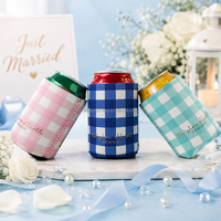 Manchon isotherme personnalisé pour canette de bière 12oz en néoprène, imprimé doré métallisé, pour mariage et fête de demoiselle d'honneur