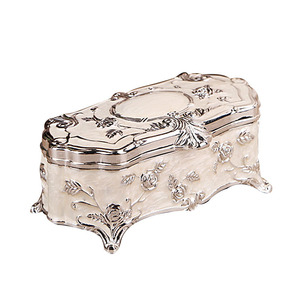 Caja de anillo de pendientes de joyería Vintage de lujo con luz creativa nórdica caja de embalaje de almacenamiento de joyería de Metal Chapado en plata - Product Image 1