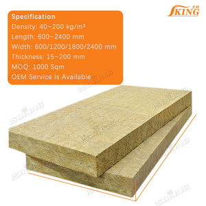 ISOKING Diseño moderno Casa aislante Fachada 120kg/m3 Hoja de materiales de construcción de lana de roca con FSK para chimeneas - Product Image 2