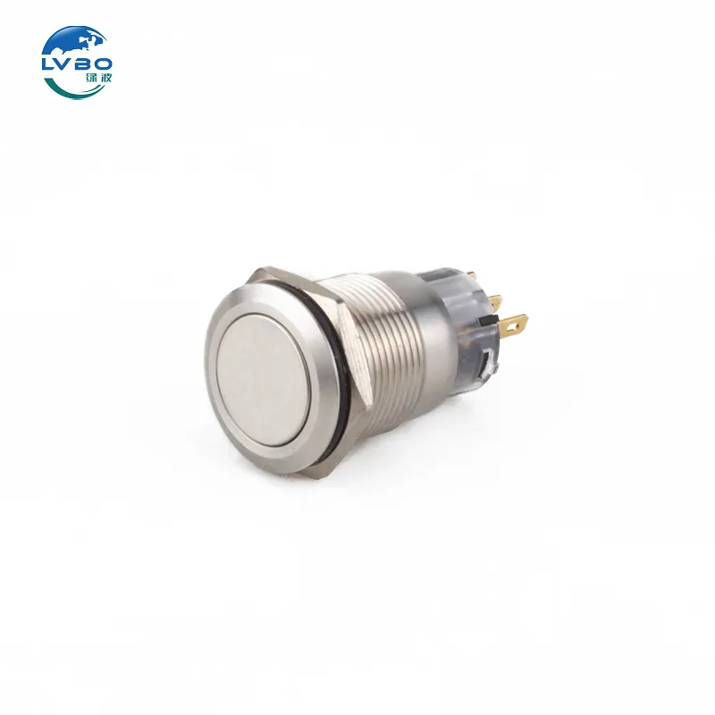 LVBO 19mm 1NO1NC stainless steel no light Self-locking type Metal push Button Switch