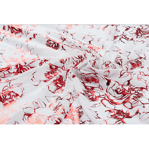 [SUA TEX] Tissé avec feuille (SWF-1023) Tissu poly tissé en mousseline de soie avec un design de fleur luxueux et un traitement de feuille - Product Image 1