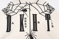 Amerikan Vintage yüksek sokak koyu örümcek Web baskı T-shirt gevşek üst erkek yaz kişiselleştirilmiş günlük T-shirt