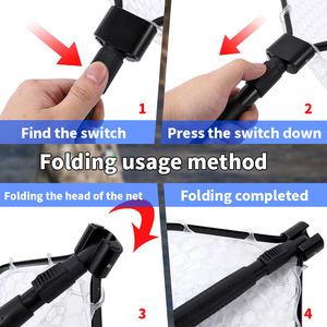 Épuisette de pêche pliable avec manche en aluminium pliable, épuisette de pêche en aluminium et caoutchouc pour la pêche à la carpe, épuisette de pêche pour <span class=keywords><strong>kayak</strong></span> - Product Image 4