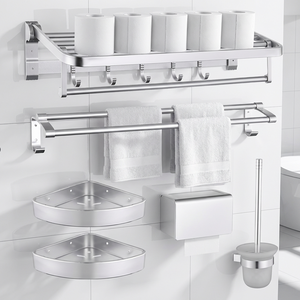 Calentador Eléctrico Plegable <span class=keywords><strong>de</strong></span> Aluminio con Acabado Cromado, Diseño Espacial, Doble Capa, Moderno, Juego <span class=keywords><strong>de</strong></span> Accesorios para Baño, <span class=keywords><strong>Toallero</strong></span> AMD Studio - Product Image 5