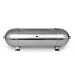 Tanque de aire universal 3 galones G1/4*7 agujeros pulido aluminio sin costuras 168MM * 605MM con 2 abrazaderas para accesorios de sistema de suspensión neumática - Product Image 1