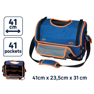 41 Pockets 40cm 100% Polyester Heavy Duty Waterproof Wall Rigid Bottom <b>Tool</b> <b>Bag</b> OEM/ODM Available for Plumbers Electricians - Product Image 2