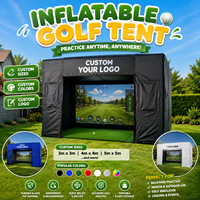 Tente de simulateur de golf gonflable portable sur mesure, grande envergure, en PVC, pour usage intérieur et extérieur