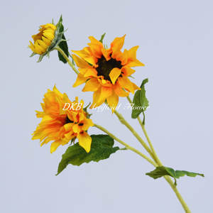 Conjunto de ramo de girasol artificial al por mayor, flores sueltas, decoración del hogar a granel, arreglo de girasol hecho a mano - Product Image 2