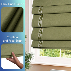 Tende Romane Moderne con Bordo Ondulato in Tessuto, Controllo Manuale Senza Fili, Tende Oscuranti Senza Foratura per Ristorazione e Uso Domestico - Product Image 3
