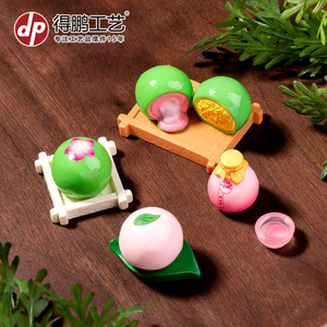 Resin Simulation Food Toys Chinese Pastries Round Floral Design Home Decoration Desktop Ornaments - Product Image 2