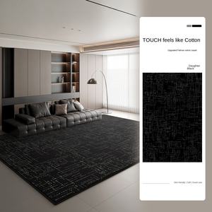 Alfombra Negra <span class=keywords><strong>Italiana</strong></span> de Lujo Ligero, Moderna y Minimalista, Lavable, Borrable, Impermeable para Sala de Estar y Sofá - Product Image 6