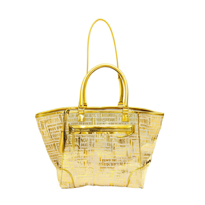 Bolso de Playa de Lujo para Mujer Fana Coraima, Impermeable, de Cuero PU, con Cierre Abierto, Estampado Dorado, Estilo Casual - Product Image 1