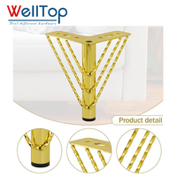 Pieds de canapé modernes en métal WELLTOP pour meubles d'extérieur, cuisine, hôpital et hôtel - Pieds décoratifs pour tables et chaises